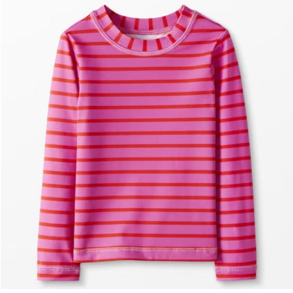 Pink Striped Kids Swim Shirt